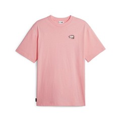 PUMA Downtown Graphic Crew Neck Short Sleeve T-Shirt Mens Pink Casual Tops 62126