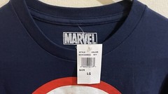 Captain America Men’s Marvel Comics Superhero T-Shirt L Large Navy Blue