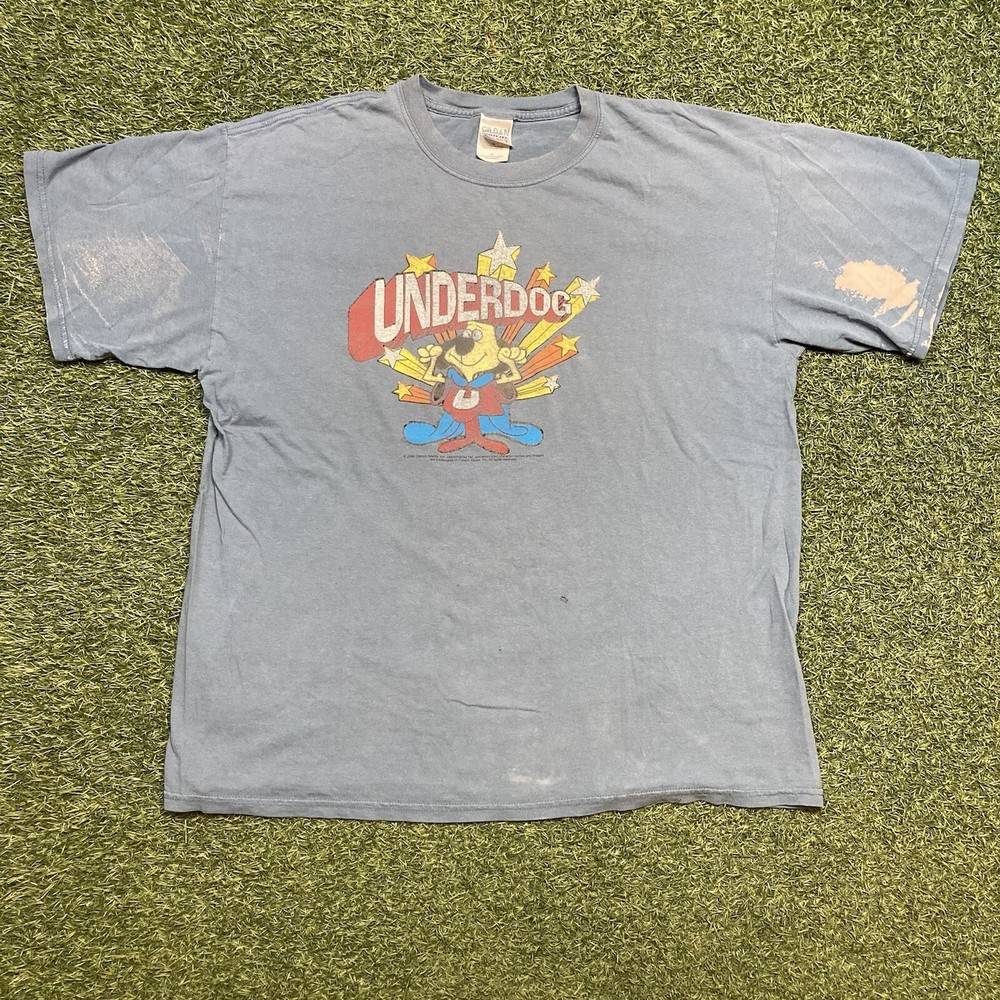 Underdog Shirt XL 90s 00s Distressed Cartoon Superhero Movie TV Series Tee