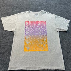 Champion Mens T-Shirt Large Gray Short Sleeve Logo Athletic Casual