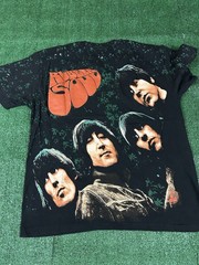 VINTAGE 90’s THE BEATLES RUBBER SOUL ALL OVER PRINT AOP ROCK SHIRT Sz L Rock