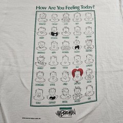 Vintage Fruit Of The Loom Shirt Mens Medium White Feeling Today Cartoon Tee 1989