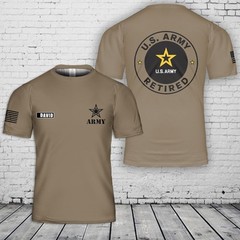 Custom Name US Army Retired T-Shirt Military Unisex Fit Gift For Dad