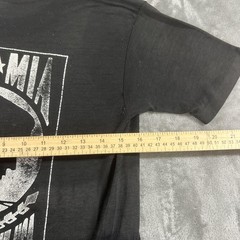 Vintage Oneita Shirt Mens Medium Black POW MIA 58044 Vietnam Double Sided Tee