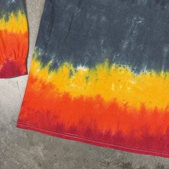 Led Zeppelin T Shirt Mens Large Multicolored Long Sleeve Tie Dye Flaws Preowned