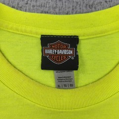 Harley Davidson Shirt Mens XL Neon Yellow Graphic Diamondback Lawton Oklahoma