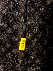 RHYME Sz M Crew Neck Texture All-Over Pattern Men’s Black T-shirt