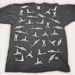Fashion Victim Skeletons XL T-Shirt Vtg Single Stitch Made In Usa Glows IN Dark
