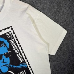Vintage Bill Clinton Shirt Mens Large White 90s Politics Stamp Parody President