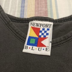 Vintage Newport Blue Red Roses Tank Top L Made In USA Single Stitch