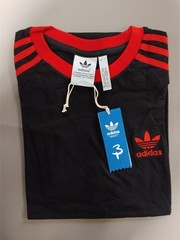 MENS ADIDAS ORGINALS CLASSIC THREE STRIPES EMBROIDERED SHORT SLEEVE TSHIRT