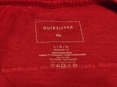 Quiksilver T-Shirt Mens Large L Red Small Chest Logo Graphic Regular Fit Cotton