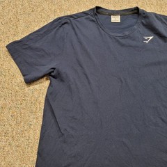 Gymshark Shirt Mens XL Blue Short Sleeve Embroidered Logo Activewear Gym