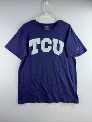5333 The League TCU Horned Frogs Men’s Large Purple Poly Cotton Blend T-shirt