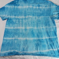 Gildan Tie Dye T Shirt Mens 3XL Blue White Striped Cotton Softstyle NWOT