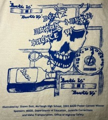 Vintage Y2K Don’t Drink & Drive Buckle Up T-Shirt Mens XL High School Art Tee 02