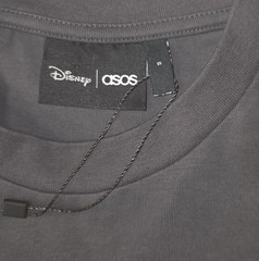 Asos Design Disney Cupid Mickey Boxy Oversized T-Shirt Mens Small Gray Tshirt 3i