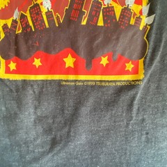 Vintage Ultraman Gaia T-Shirt XL 1998 Dark Heather Gray Tsuburaya Productions