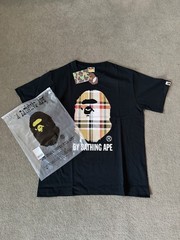 A Bathing Ape BAPE Men’s Black Ape Head Logo Graphic Crew Neck Tee Size L