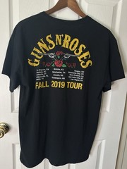 GUNS N ROSES T-SHIRT FALL 2019 TOUR Black Size Large