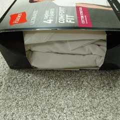 Hanes Shirts Mens Extra Large 46/48 White Cotton Stretch Comfort Fit 4 Pack