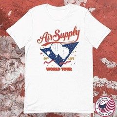 Air Supply 50TH Live Music World Tour Heavy Cotton White T Shirt BT416