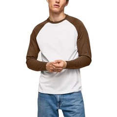Mens Long Sleeve Baseball T-Shirt Raglan Sleeve Casual Adults Tee Contrast Tops