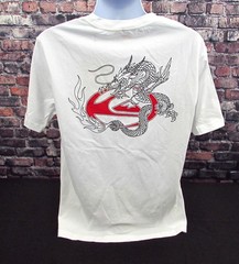 Quiksilver Men’s Large T-Shirt White Cotton Dragon Graphic QS002072Y NWT.