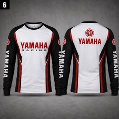 Long Sleeve Shirt Yamaha Racing White Red Black 3D Performance Top Gift