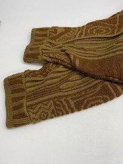 Other Brands: SAXONY Mixed-Material Knit 4XB Leather and Acrylic Brown All-Over