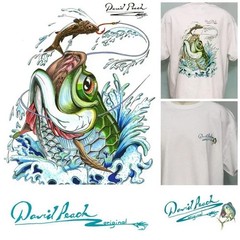 Tarpon Fish Breaching Water Bait on Hook Fisherman’s Men’s 3XL T-Shirt