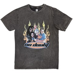 Men’s No Doubt Retro Stone Wash T-shirt Large Charcoal Grey