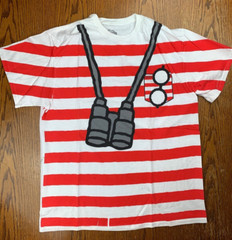 Where’s Waldo? Cosplay Shirt Sz L Halloween Red Stripes Children’s Puzzle Book