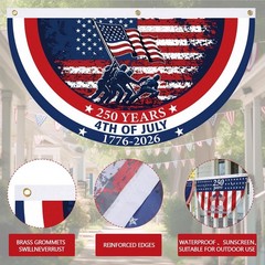 4th of July Bunting Flags 250th Anniversary 1776-2026 4 Pc 1.5×3 ft USA (73
