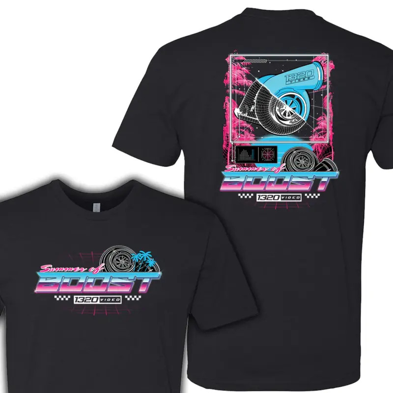 1320 Video Summer of Boost Turbo Racing Shirt Retro Neon Turbo Graphic Tee