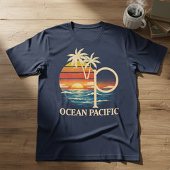 Ocean Pacific OP Surf Shirt, Vintage 80s Surf Tee, Retro Logo Graphic TA79
