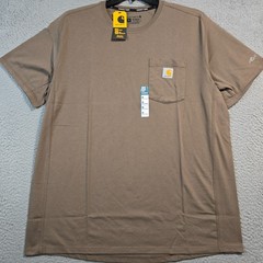 CARHARTT FAST DRY Shirt Mens XL Brown FORCE WORK Stretch Relaxed Fit Sun NWT
