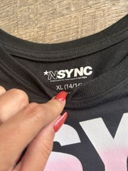 NSYNC Graphic Band Tee Black Boy Band Concert Style Shirt XL 2000s Vintage 90s