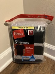 Hanes 6-Pack Men’s ComfortSoft Tagless T-Shirt Gray Black Navy Size Small 34-36