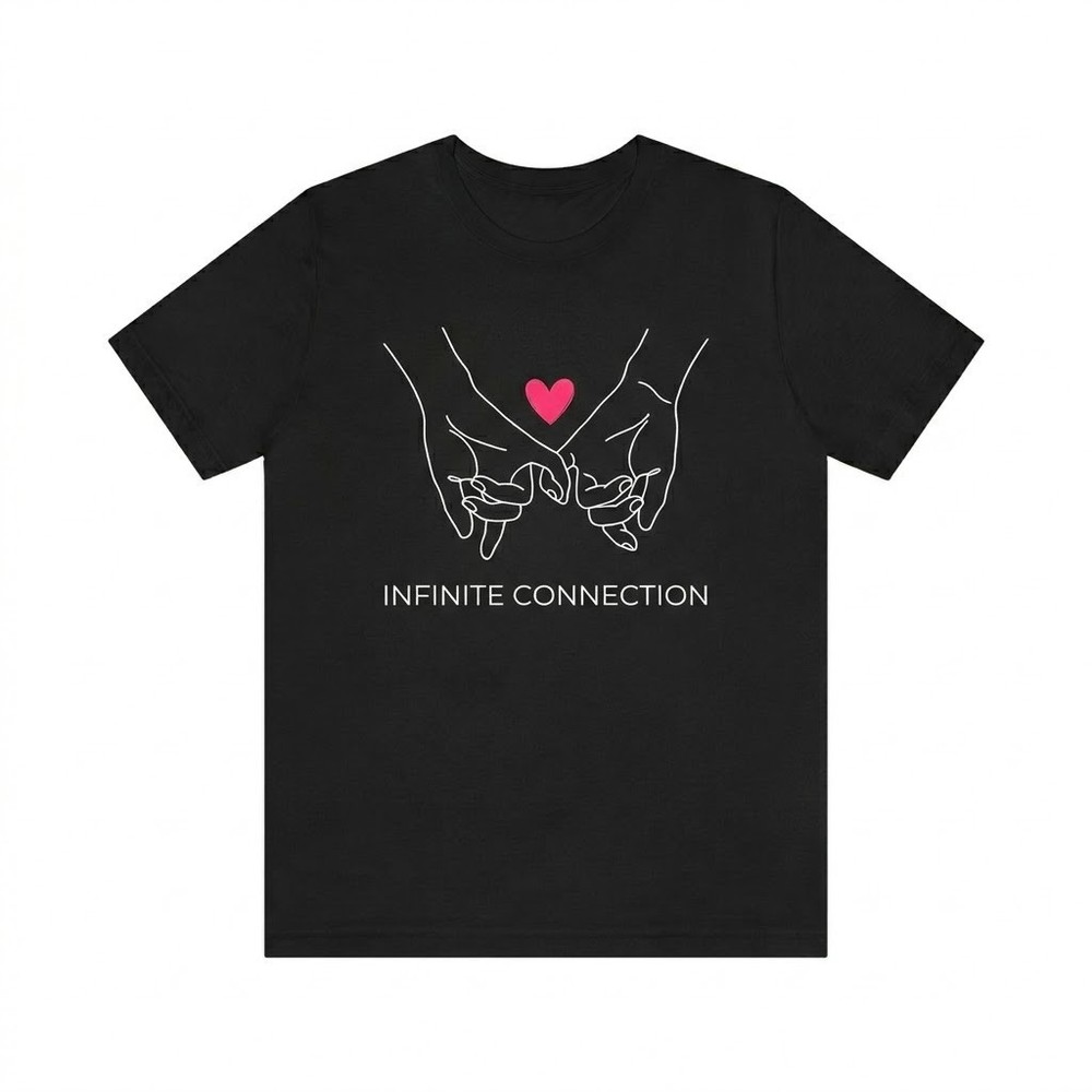 Infinite Connection T-Shirt – Minimalist Pinky Swear Hands Design for Couples