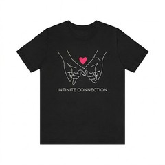 Infinite Connection T-Shirt – Minimalist Pinky Swear Hands Design for Couples