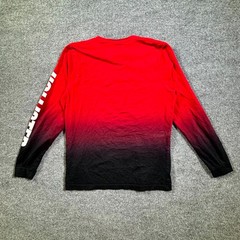 Hollister California Tee Shirt Mens Large Red Black Gradient Graphic Spell Out