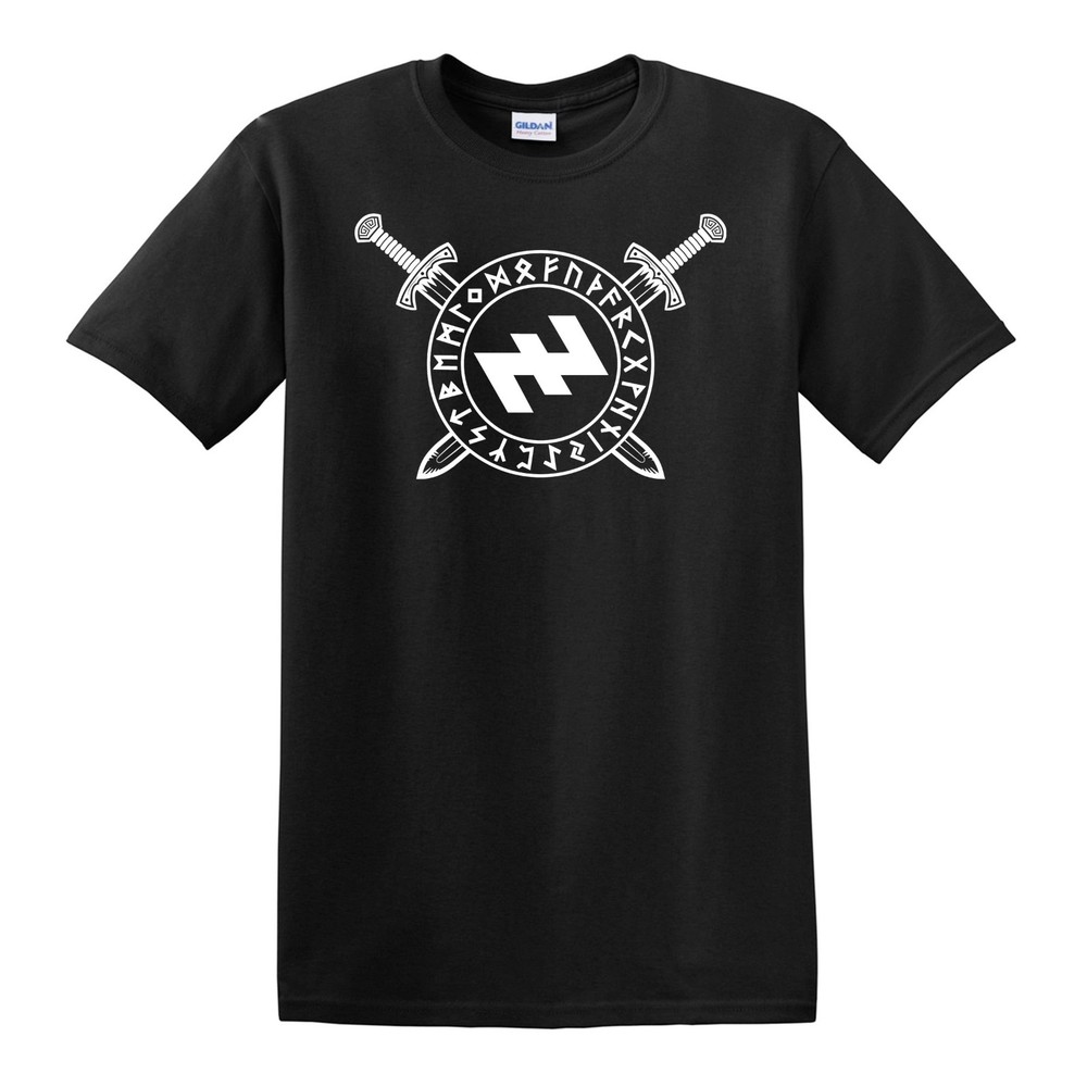 Wolf angel Rune T-SHIRT – S to 6XL – Norse Odin Viking Ragnarok Thor Valhalla