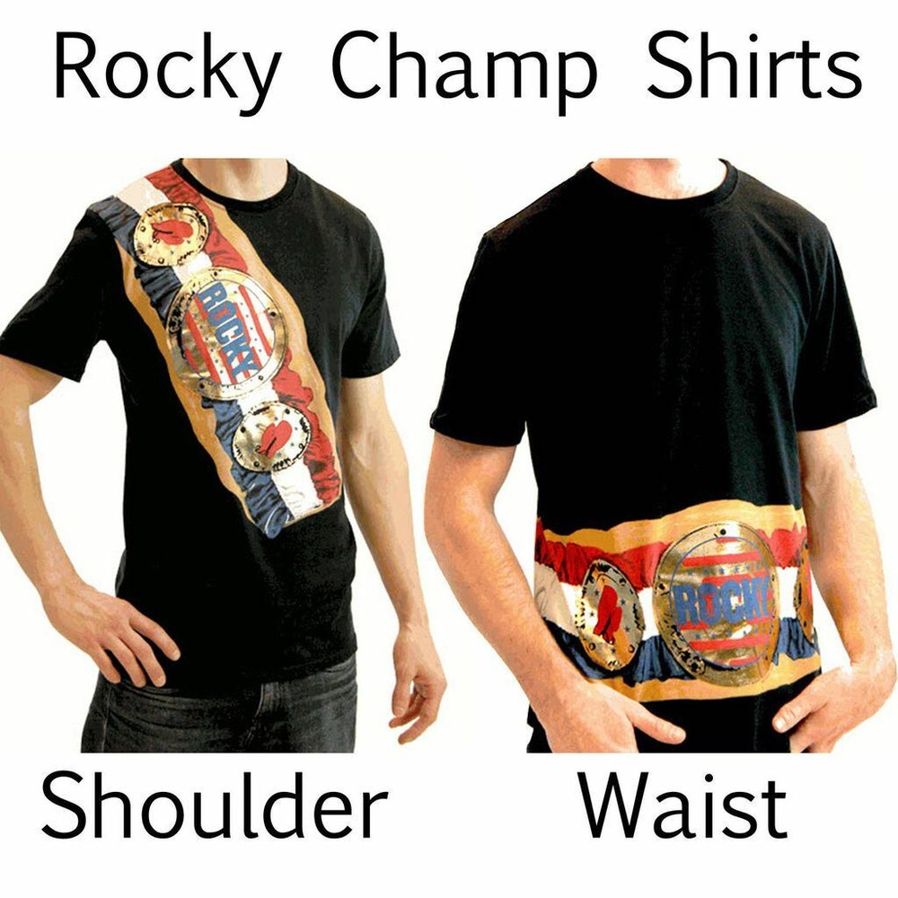 CHOOSE Shoulder / Waist Adult Movie Rocky Balboa Championship Belt T-Shirt Tee