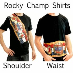 CHOOSE Shoulder / Waist Adult Movie Rocky Balboa Championship Belt T-Shirt Tee