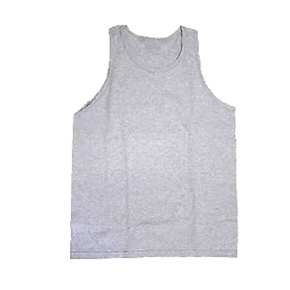 Mens Tank Top Sleeveless Tank Top Heavyweight GRT SPORT Cotton, Grey, 4XL