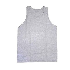 Mens Tank Top Sleeveless Tank Top Heavyweight GRT SPORT Cotton, Grey, 4XL