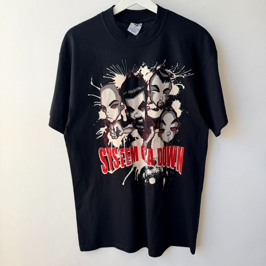 Vintage System Of A Down Band T-Shirt Men’s Black Graphic Tee Size L Y2K