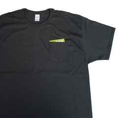 Hanes 5190 Men’s Short Sleeve Beefy-T, 100% Cotton Chest Pocket, Black Tee 2XL