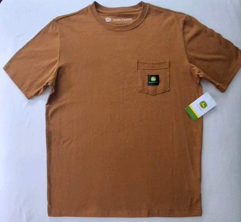 John Deere Workwear Pocket T-Shirt Logo 100% Cotton Farm Utility Tee Size Medium